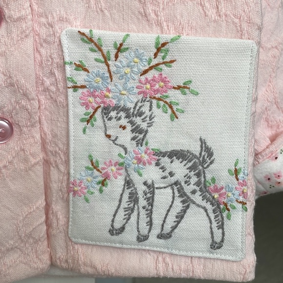 NWOT Handmade Baby Pink Jacket w/ Embroidery 100% Cotton - Picture 2 of 7